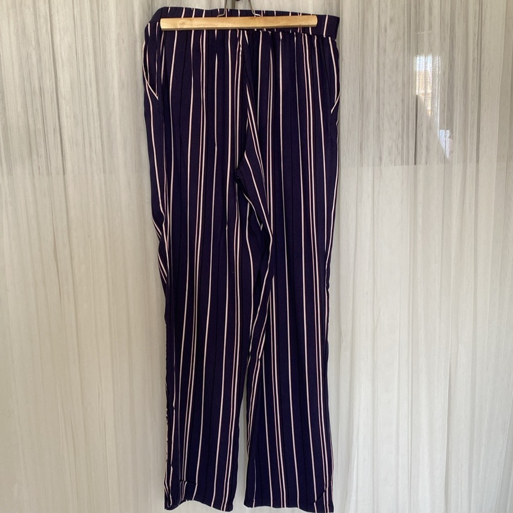 Princesse Tam Tam lounging Striped Navy and White Women's Pant with pockets! Sz6 - Picture 7 of 13